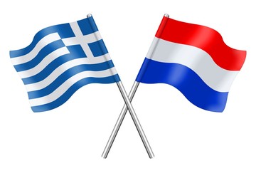 Obraz premium Flags : the Netherlands and Greece