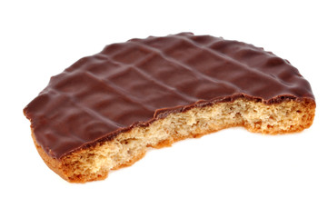 Sablé au chocolat entamé