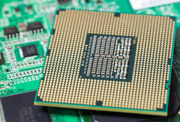 Computer Processing Unit on Mainboard Circuit