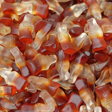 Happy Cola Haribo candies as background