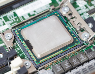 Fototapeta premium Computer CPU installed on socket