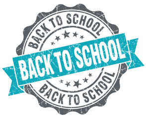 Obraz premium Back to school blue grunge retro style isolated seal