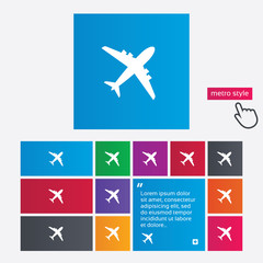 Airplane sign. Plane symbol. Travel icon.