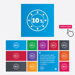 10 percent discount sign icon. Sale symbol.