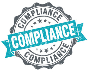 Compliance turquoise grunge retro vintage isolated seal