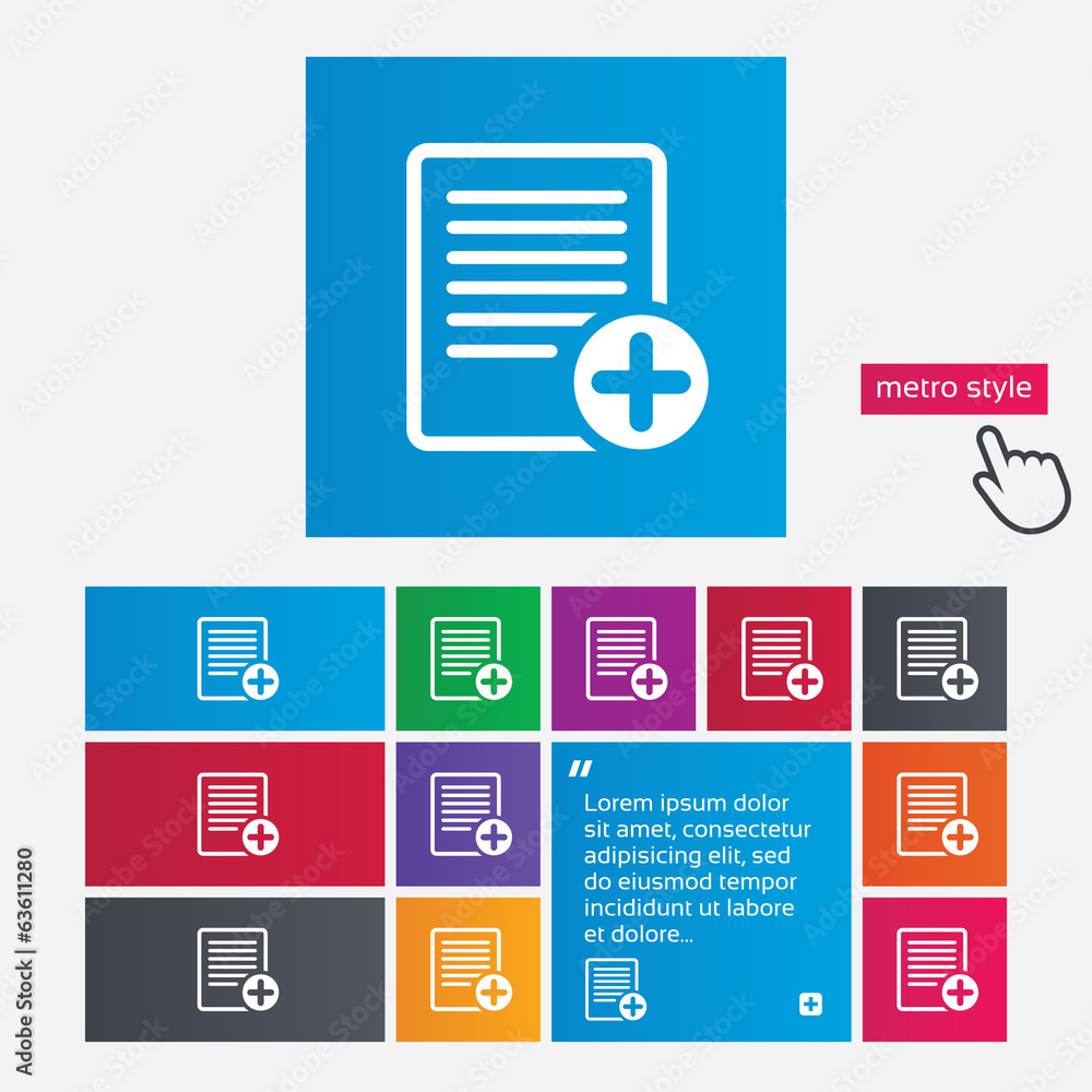 Poster text file sign icon. add file document symbol.