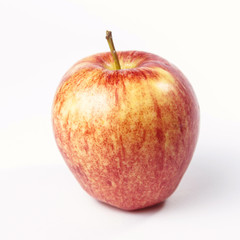 wet red apple isolated on white