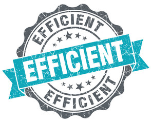 Obraz premium Efficient blue grunge retro style isolated seal