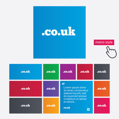 Domain CO.UK sign icon. UK internet subdomain