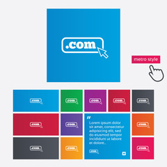 Obraz premium Domain COM sign icon. Top-level internet domain