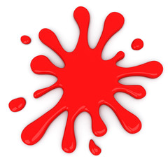Red ink splash, 3d
