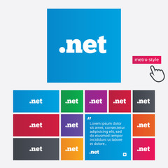 Domain NET sign icon. Top-level internet domain