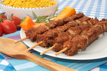 brochettes et semoule