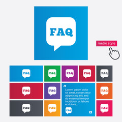 FAQ information sign icon. Help symbol.