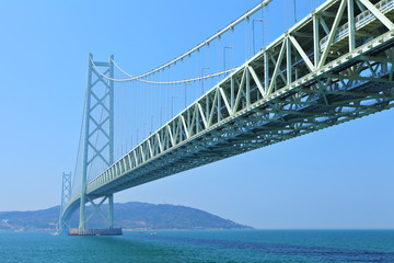 Fototapeta na wymiar Akashi Kaikyo bridge in Kobe