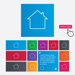 Home sign icon. Main page button. Navigation