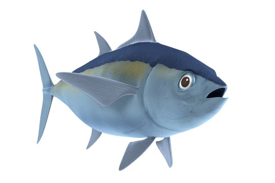 realistic 3d render of blackfin tuna