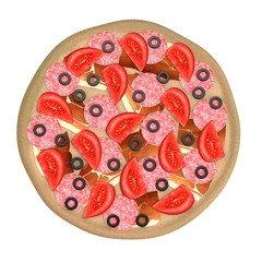 realistic 3d render of pizza