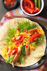 mexican tortilla with chicken breast and vegetables