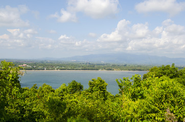 View of the Chanthaburi sea from the viewing point, Thailand