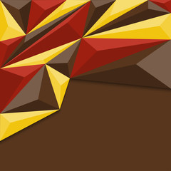 Fototapeta premium Abstract geometric background in red, yellow and brown.