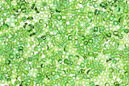 Green Beads On White