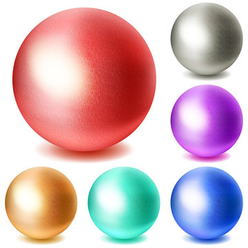 Set of multicolored spheres