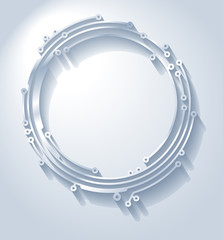 Obraz premium Circle frame in PCB-layout style whith shadow