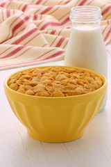 Healthy corn flakes breakfast
