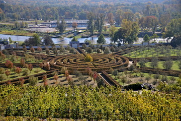Labyrinth in a castle park in Troja (Prague) - obrazy, fototapety, plakaty
