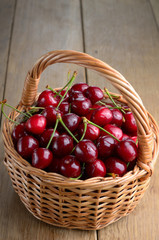 Basket of organic Cherries