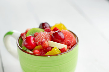 Cup with fruits