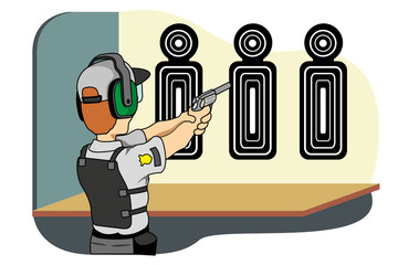 Safety practicing target shooting