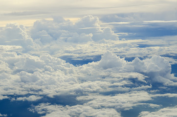 Naklejka premium Beautiful sky and clouds. View from the plane.