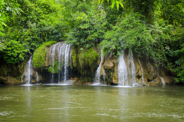 Fototapeta na wymiar Stream in the tropical forest.