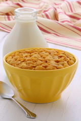 Healthy corn flakes breakfast