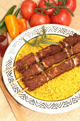 brochettes et semoule