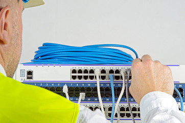 Server and wires during check-up