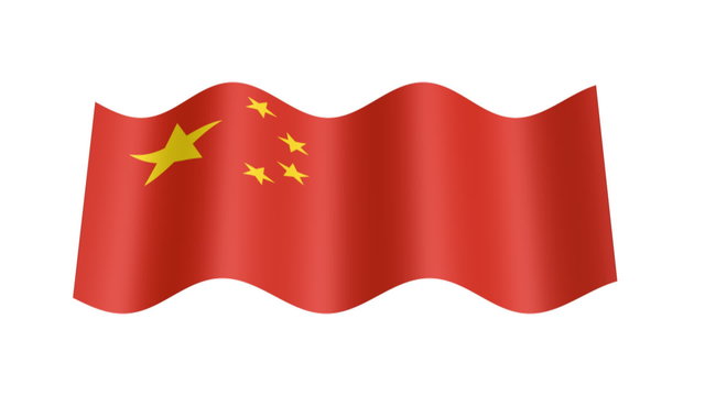 Chinese flag wavy, 3d animation
