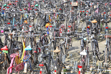 Lots of bikes in Rotterdam, Netherlands