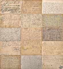 antique handwritten mails. old undefined texts