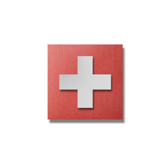 paper cut of red cross is medical icon