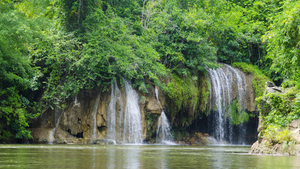 Fototapeta na wymiar Waterfall in Sai Yok national park Kanchanaburi Thailand