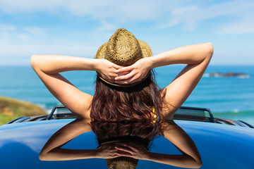 Relaxing car travel summer vacation