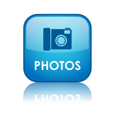 "PHOTOS" Web Button (pictures art view share social media blog)