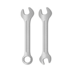 paper cut of metal wrench is work tools for repair