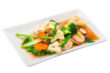 Shrimps with vegetables