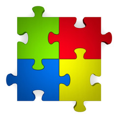 3d multicolor puzzle on white