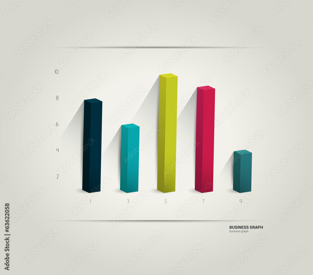 Poster example of business flat design graph.