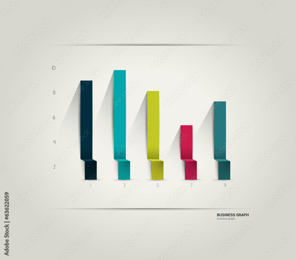 Aufkleber example of business flat design graph.
